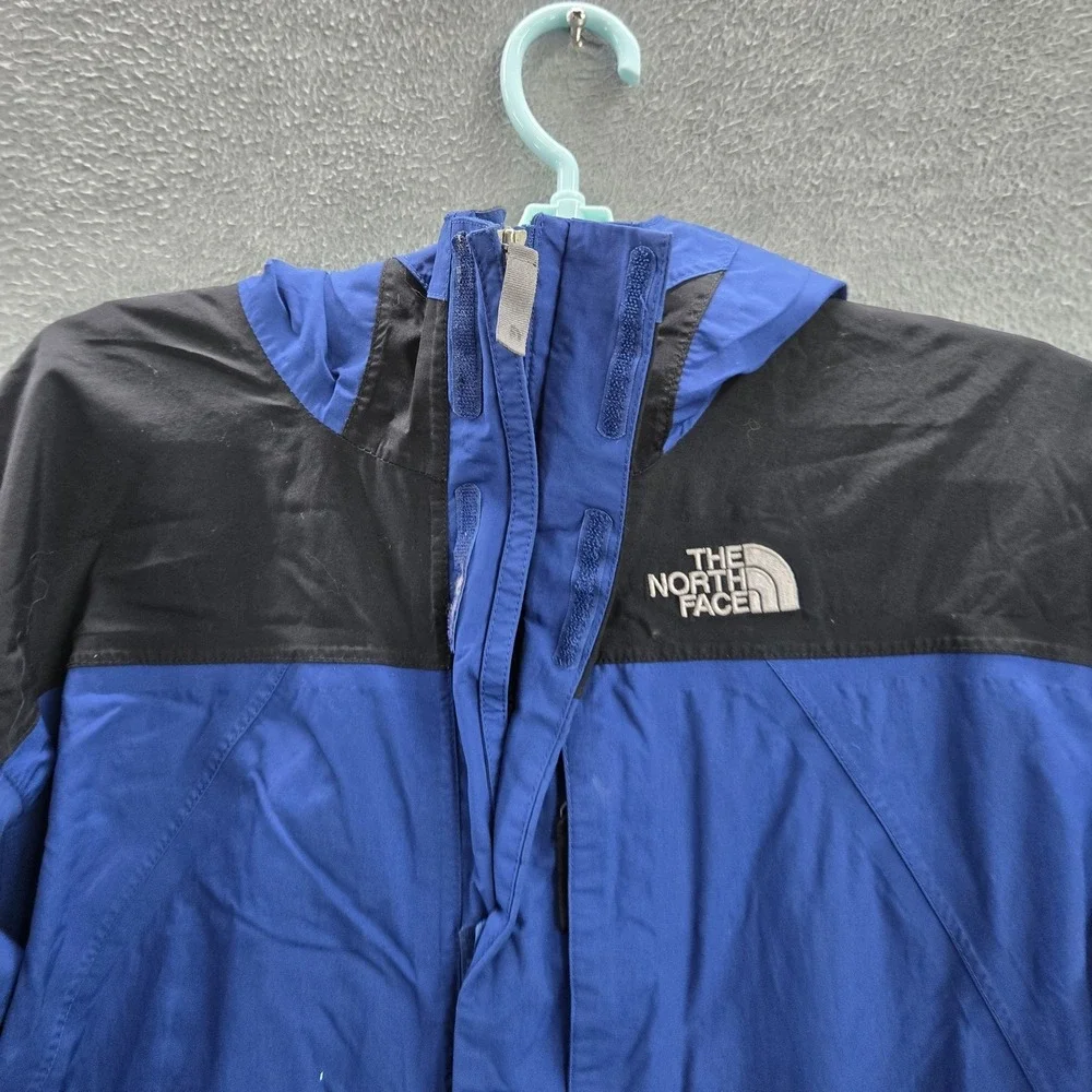 The North Face Men Jacket L Blue Nylon Logo‎ Embroidery Colorblock Activewear